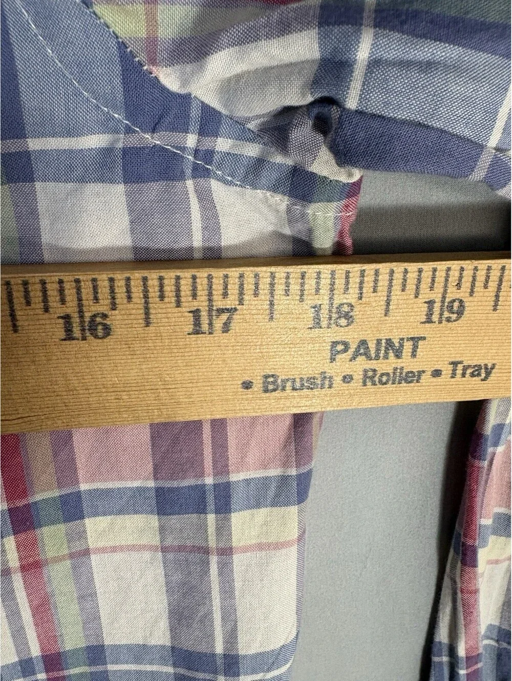 Polo Ralph Lauren Boys L 14-16 Plaid Button Down Shirt Blue Pink 100% Cotton